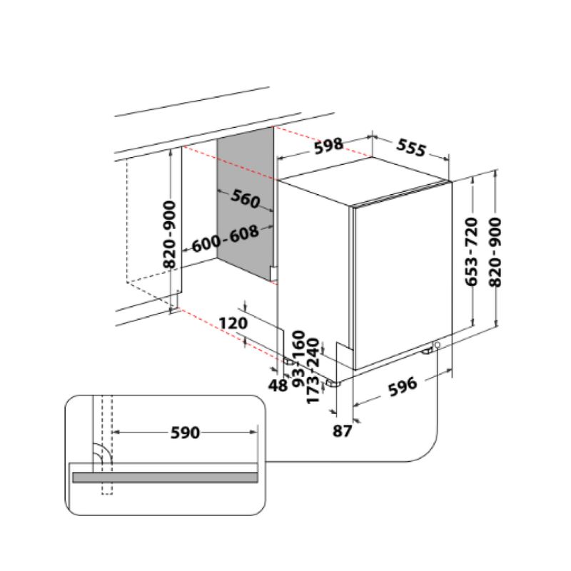 Lavavajillas Whirlpool Wio3P33Pla Panelable