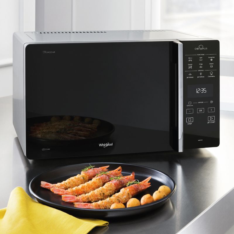 Microondas con grill 25 Lts Negro y Plateado - Whirlpool