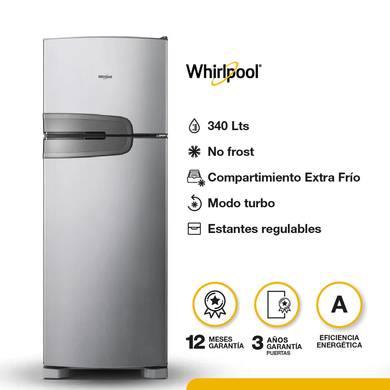 Heladera No Frost 340Lts Extra Frio Estantes Regulables
