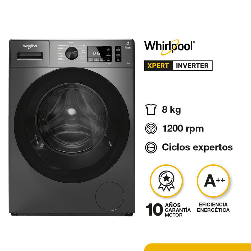 Lavarropas 8 kg Carga Frontal 1200 rpm Automático
