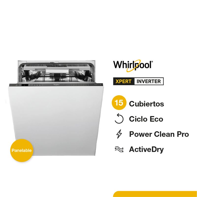 Lavavajillas empotrable y paneable 15 cubiertos