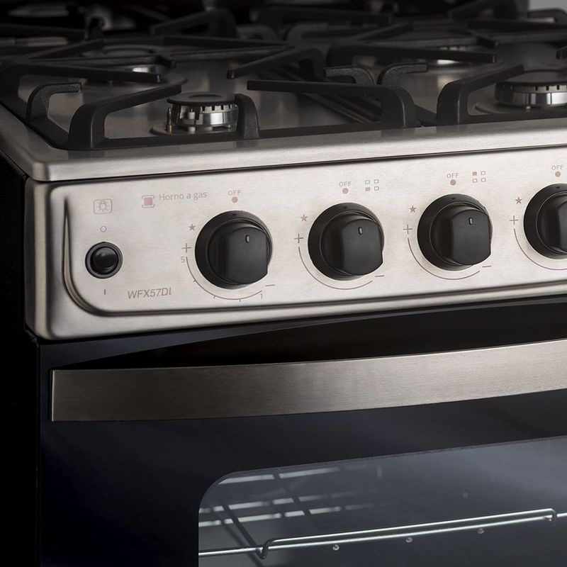 Cocina Multigas 56cm Inox Cajón parilla hierro fundido