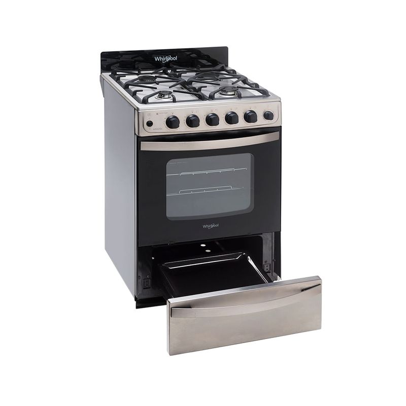 Cocina Multigas 56cm Inox Cajón parilla hierro fundido