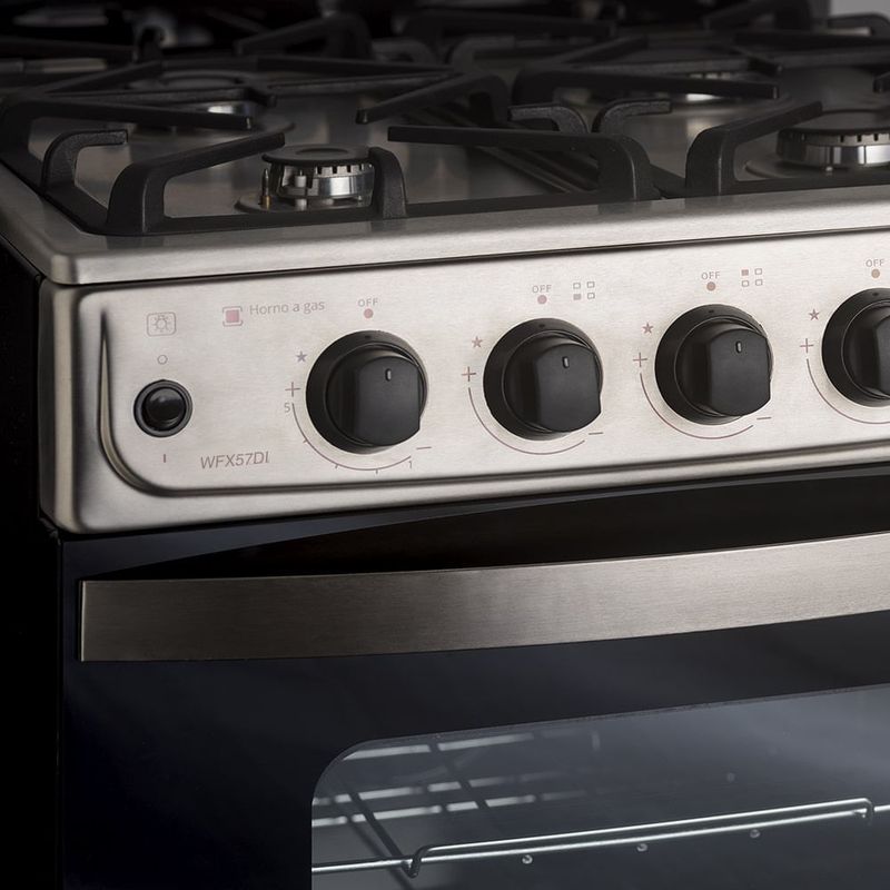 Cocina Multigas 56cm Inox Cajón parilla hierro fundido