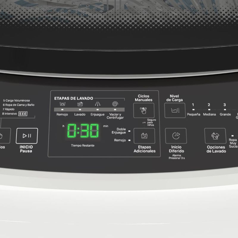 Lavarropas Carga Superior 9Kg Blanco 740 rpm