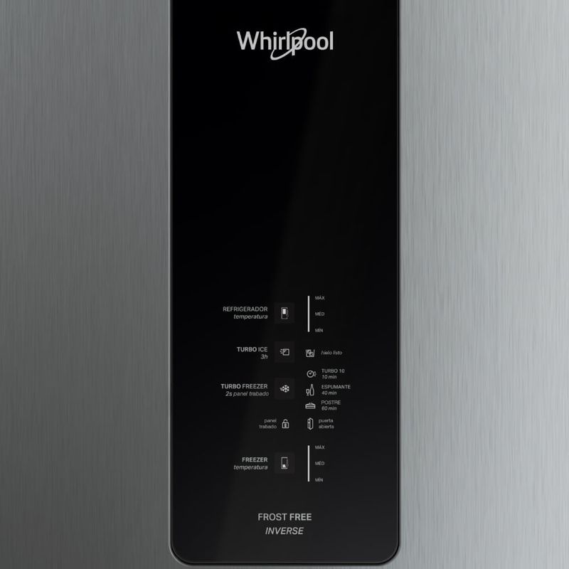 Heladera Whirlpool Compartimiento Turbo Freezer 449 Lts Platinum